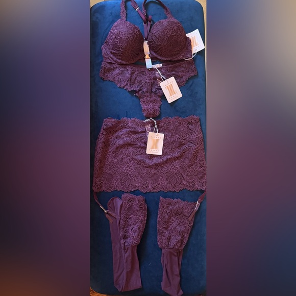 Savage X Romantic Corded Lace Lingerie Set | Purple Persuasion | NWT - Picture 9 of 16